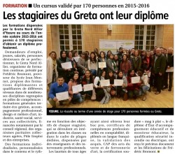 2016111- - La Montagne - Remise diplome GRETA - Lycée