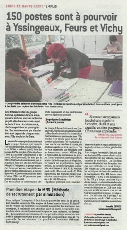 150 postes sont à pourvoir à Yssingeaux, Feurs et Vichy la tribune du 9 janvier 2019